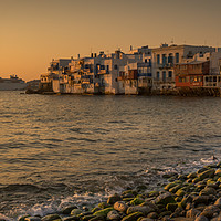 Buy canvas prints of Mykonos Town from the shore by Naylor's Photography