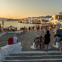 Buy canvas prints of Mykonos charm in the evening by Naylor's Photography