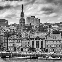 Buy canvas prints of Newcastle's famous quayside in mono by Naylor's Photography