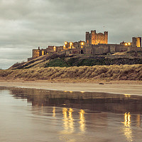 Buy canvas prints of Bamburgh Castle at twilight by Naylor's Photography