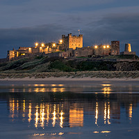 Buy canvas prints of Twilight at Bamburgh Castle  by Naylor's Photography