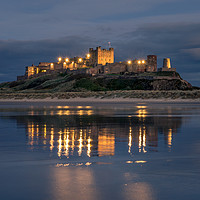 Buy canvas prints of Bamburgh Castle Evening Blue by Naylor's Photography