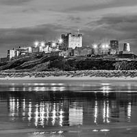 Buy canvas prints of Bamburgh Castle Evening Reflections by Naylor's Photography