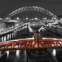 Buy canvas prints of The Red Swing Bridge by Naylor's Photography