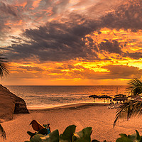 Buy canvas prints of Flaming skies at Playa del Duque by Naylor's Photography