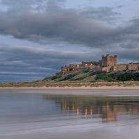 Buy canvas prints of Bamburgh Castle twilight blue by Naylor's Photography