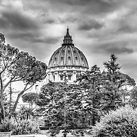 Buy canvas prints of A black and white photo of St Peters Basilica  by Naylor's Photography
