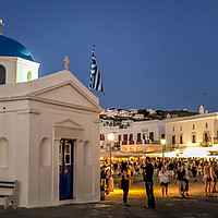 Buy canvas prints of Mykonos at night by Naylor's Photography