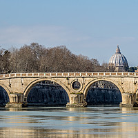 Buy canvas prints of Sisto Bridge and the dome of Saint Peter, Rome  by Naylor's Photography