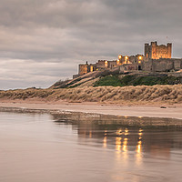 Buy canvas prints of Reflections at Bamburgh Castle by Naylor's Photography