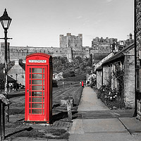 Buy canvas prints of Bamburgh Village Phone Box by Naylor's Photography
