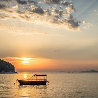 Buy canvas prints of The sun sets at charming Cavtat  by Naylor's Photography
