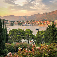 Buy canvas prints of The old town of Cavtat at sunset by Naylor's Photography