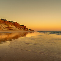 Buy canvas prints of Stunning sunset over Praia da Falesia by Naylor's Photography