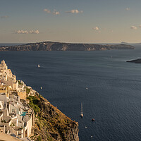 Buy canvas prints of Cliff side view of Santorini by Naylor's Photography
