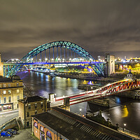 Buy canvas prints of Newcastle upon Tyne Bridges by Les Hopkinson