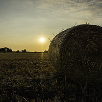 Buy canvas prints of Hay Bale Sunset by Andy Beattie