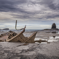 Buy canvas prints of Shipwreck at Saltwick Bay by Colin & Linda McKie