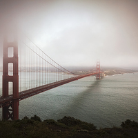 Buy canvas prints of Golden Gate Bridge in Fog, San Francisco by Colin & Linda McKie