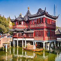 Buy canvas prints of Huxinting Tea House and Nine Turn Bridge, Shanghai by Colin & Linda McKie