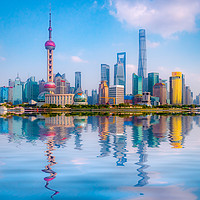 Buy canvas prints of Pudong Skyline, Shanghai, China by Colin & Linda McKie