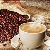 Buy canvas prints of Coffee and Sack of Coffee Beans by Colin & Linda McKie