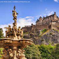 Buy canvas prints of Ross Fountain and Edinburgh Castle by Colin & Linda McKie