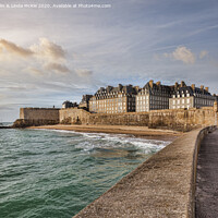Buy canvas prints of Saint-Malo Pier and Town by Colin & Linda McKie