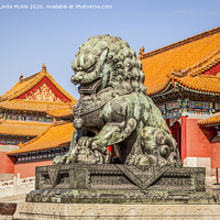 Buy canvas prints of Bronze Lioness, Forbidden City, Beijing by Colin & Linda McKie