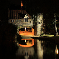 Buy canvas prints of  Pull's Ferry at Night by John Stone