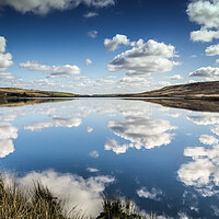 Buy canvas prints of BE0014W - Withens Clough Reservoir - Wide by Robin Cunningham
