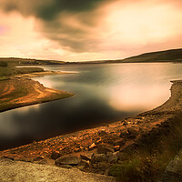Buy canvas prints of BE0013W - Withens Clough Reservoir - Wide by Robin Cunningham