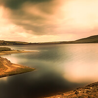 Buy canvas prints of BE0013P - Withens Clough Reservoir - Panorama by Robin Cunningham