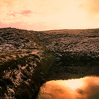 Buy canvas prints of BE0022P - Withens Clough Reservoir - Panorama by Robin Cunningham