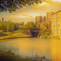 Buy canvas prints of RC0001W - Sowerby Bridge...Gold Edition - Wide by Robin Cunningham