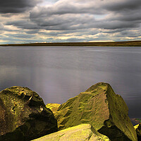 Buy canvas prints of BE0006W - Blackstone Edge Reservoir - Panorama by Robin Cunningham