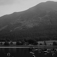 Buy canvas prints of Bassenthwaite in black and white by James Wood