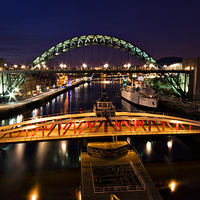 Buy canvas prints of  Newcastle Quayside Bridges by Ian Aiken