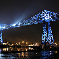 Buy canvas prints of   Tees Transporter Bridge in Middlesbrough by Ian Aiken