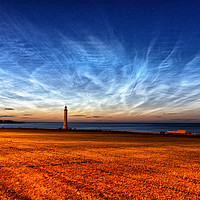 Buy canvas prints of Noctilucent Clouds at White Lighthouse at Seaburn by Ian Aiken