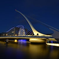 Buy canvas prints of  Samuel Beckett Bridge, Dublin, Ireland in Colour by Ann McGrath