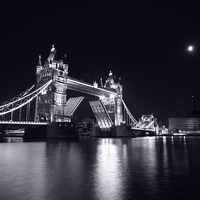 Buy canvas prints of  Tower Bridge, London, England Black and White by Ann McGrath