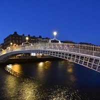 Buy canvas prints of  Ha'penny Bridge, Dublin, Ireland by Ann McGrath