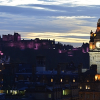 Buy canvas prints of  Classic Night Time Shot of Edinburgh by Ann McGrath