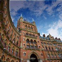 Buy canvas prints of  St Pancras Station Hotel, London - Wide Angle by Ann McGrath