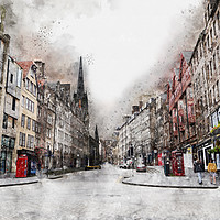Buy canvas prints of The Royal Mile, Edinburgh, Scotland - Digital Art by Ann McGrath