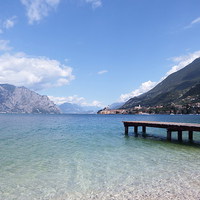 Buy canvas prints of  Malcesine pier by Gary Couzens