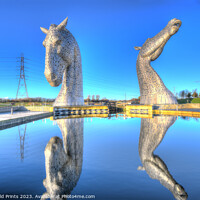 Buy canvas prints of the Kelpies reflections  , Helix park, Falkirk HDR by Photogold Prints
