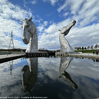 Buy canvas prints of The Kelpies on reflection by Photogold Prints