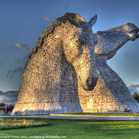Buy canvas prints of the Kelpies, Helix park, Falkirk HDR by Photogold Prints